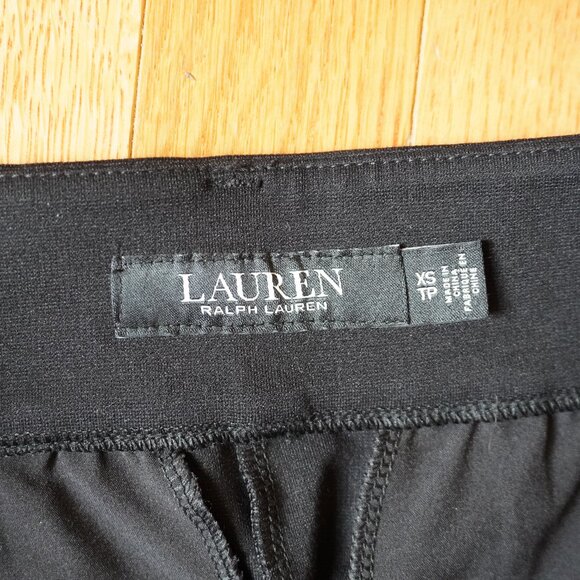 Lauren Ralph Lauren Black Viscose Crop Knit Wide-Leg Ponte Pant || XS - Picture 7 of 7